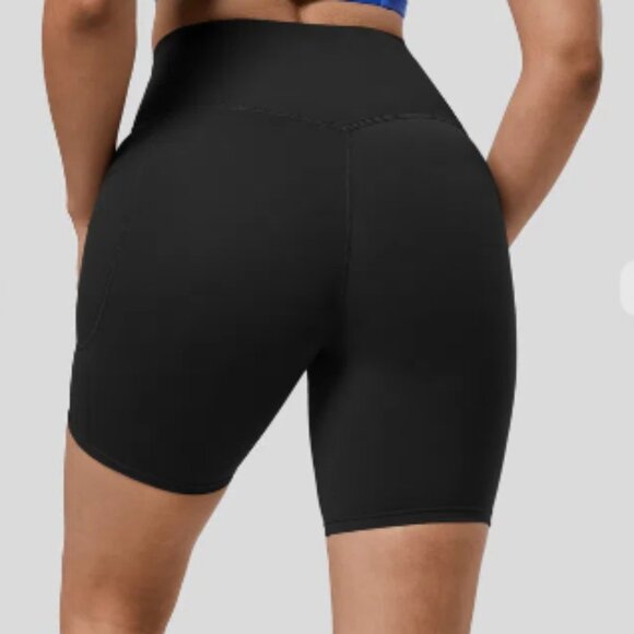 HALARA SoCinched High Waisted Tummy Control Side Pocket Shaping Biker Shorts 7 - Picture 2 of 3